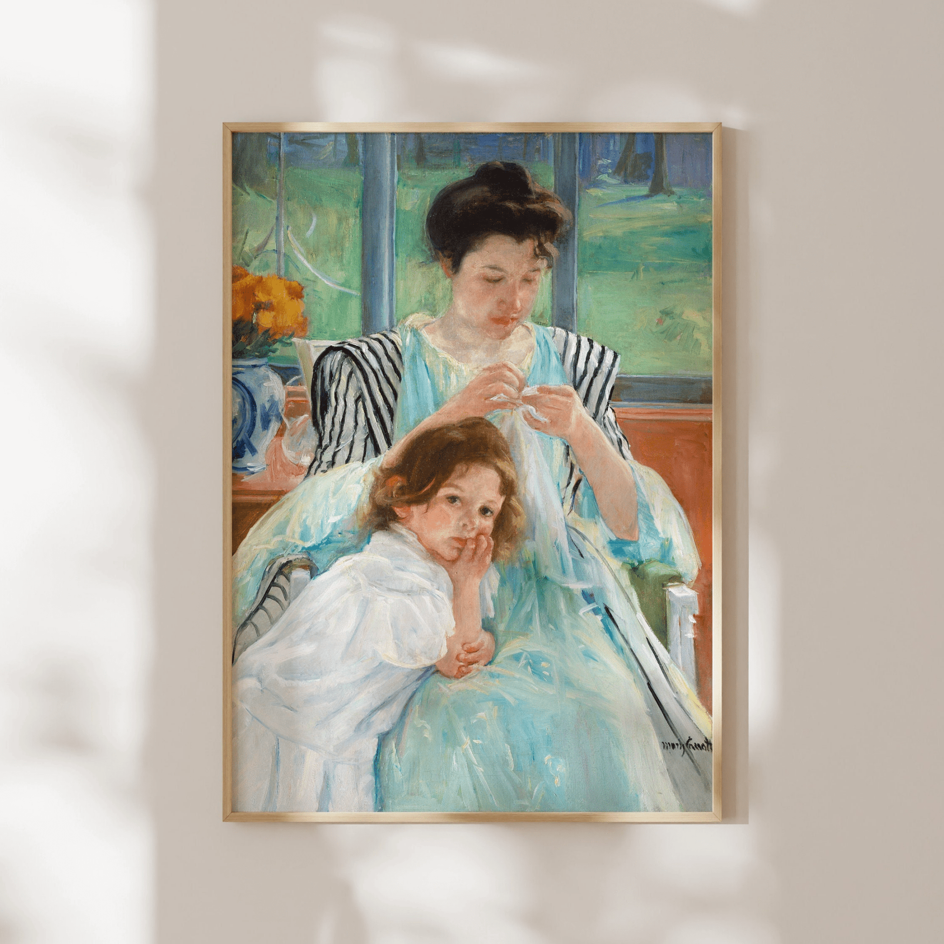 Mary Cassatt - Young Mother Sewing | Art Prints | Pathos Studio