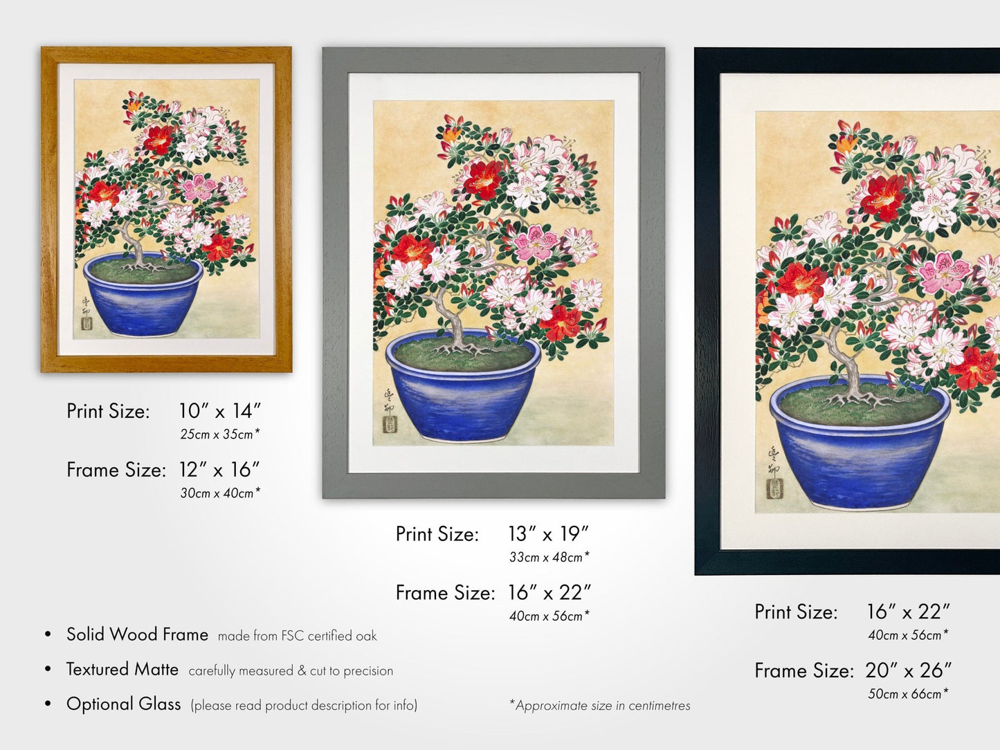 OHARA KOSON - Blooming Azalea in Blue Pot - Pathos Studio - Art Prints