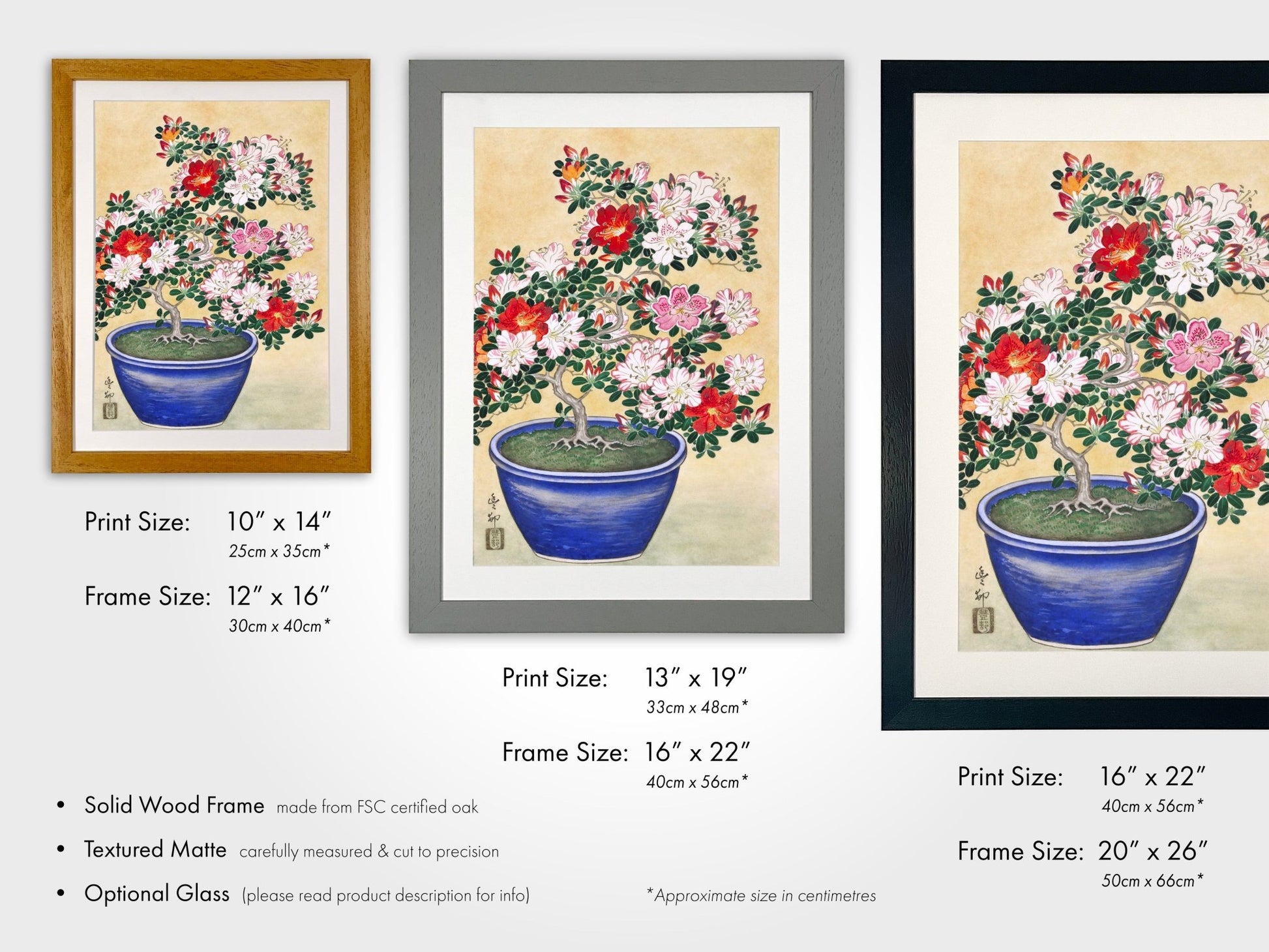 OHARA KOSON - Blooming Azalea in Blue Pot - Pathos Studio - Art Prints