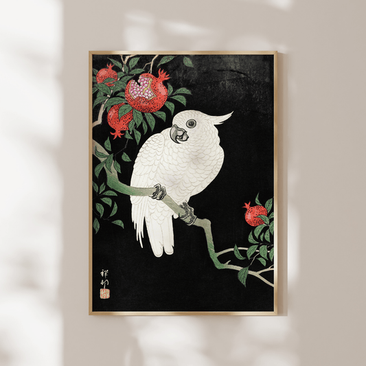OHARA KOSON - Cockatoo and Pomegranate - Pathos Studio - Art Prints