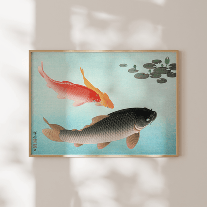 OHARA KOSON - Common and Golden Carp - Pathos Studio - Art Prints