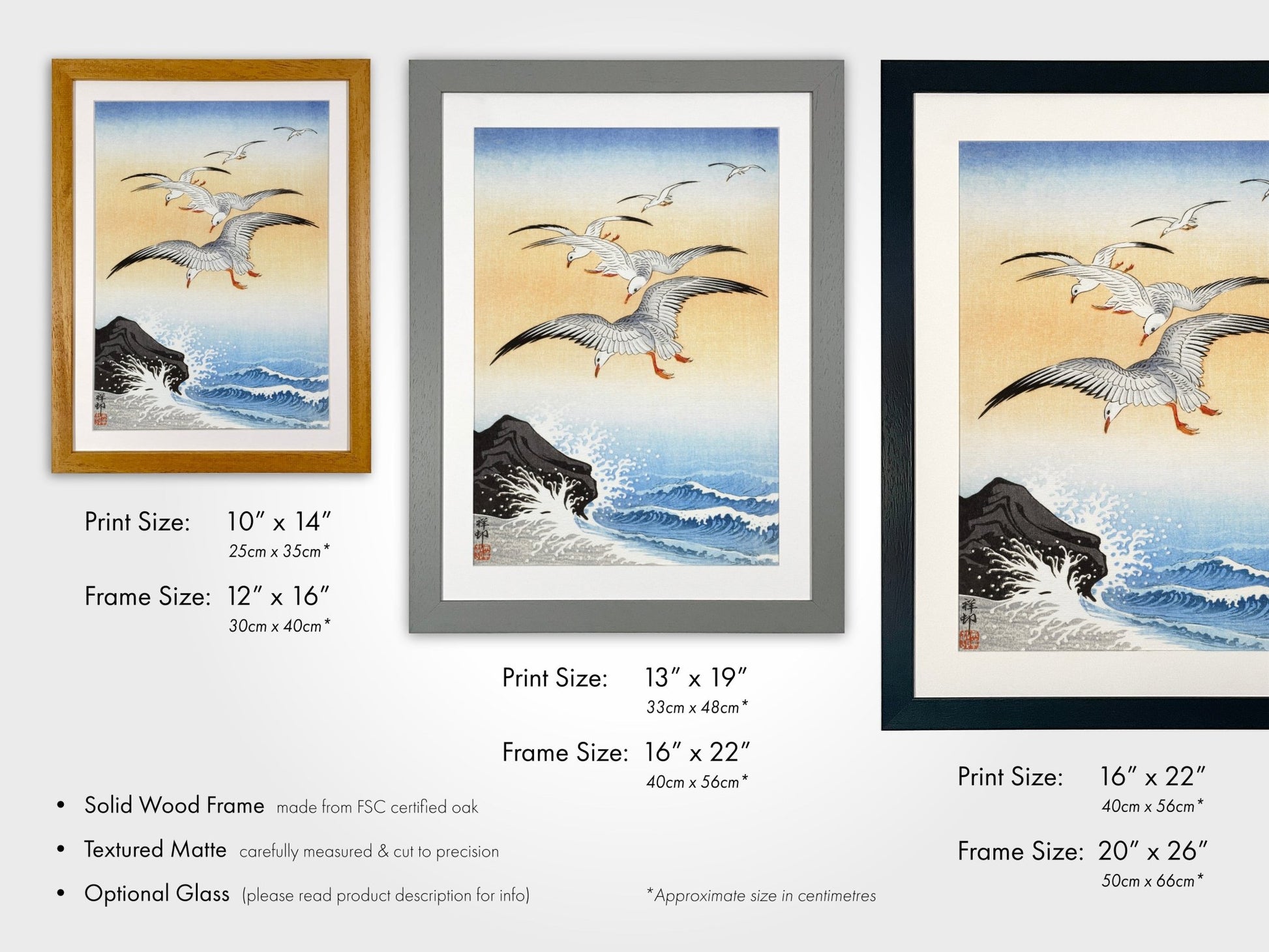 OHARA KOSON - Five Seagulls Above Turbulent Sea - Pathos Studio - Art Prints