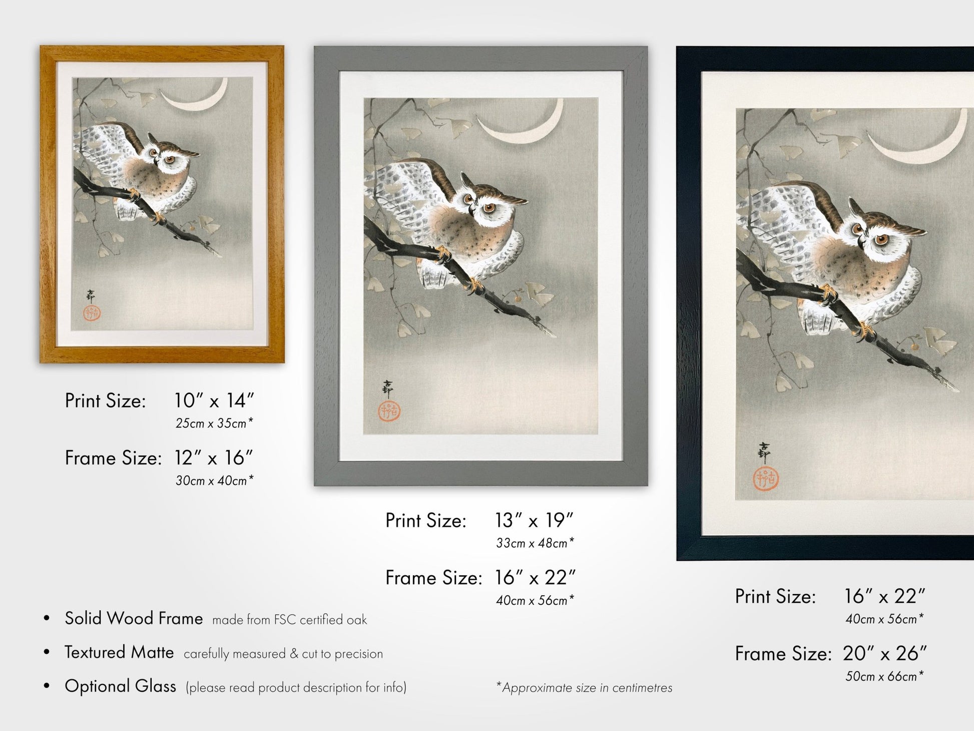 OHARA KOSON - Long Eared Owl in Ginkgo - Pathos Studio - Art Prints