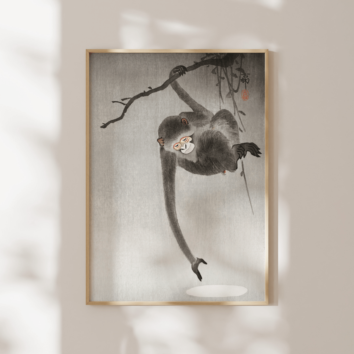 OHARA KOSON - Monkey and Reflection of The Moon - Pathos Studio - Art Prints