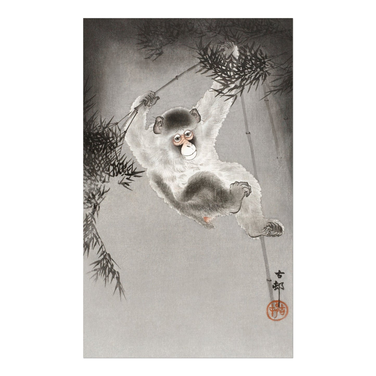 OHARA KOSON - Monkey Hanging From Bamboo Branch - Pathos Studio - Art Prints