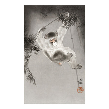 OHARA KOSON - Monkey Hanging From Bamboo Branch - Pathos Studio - Art Prints