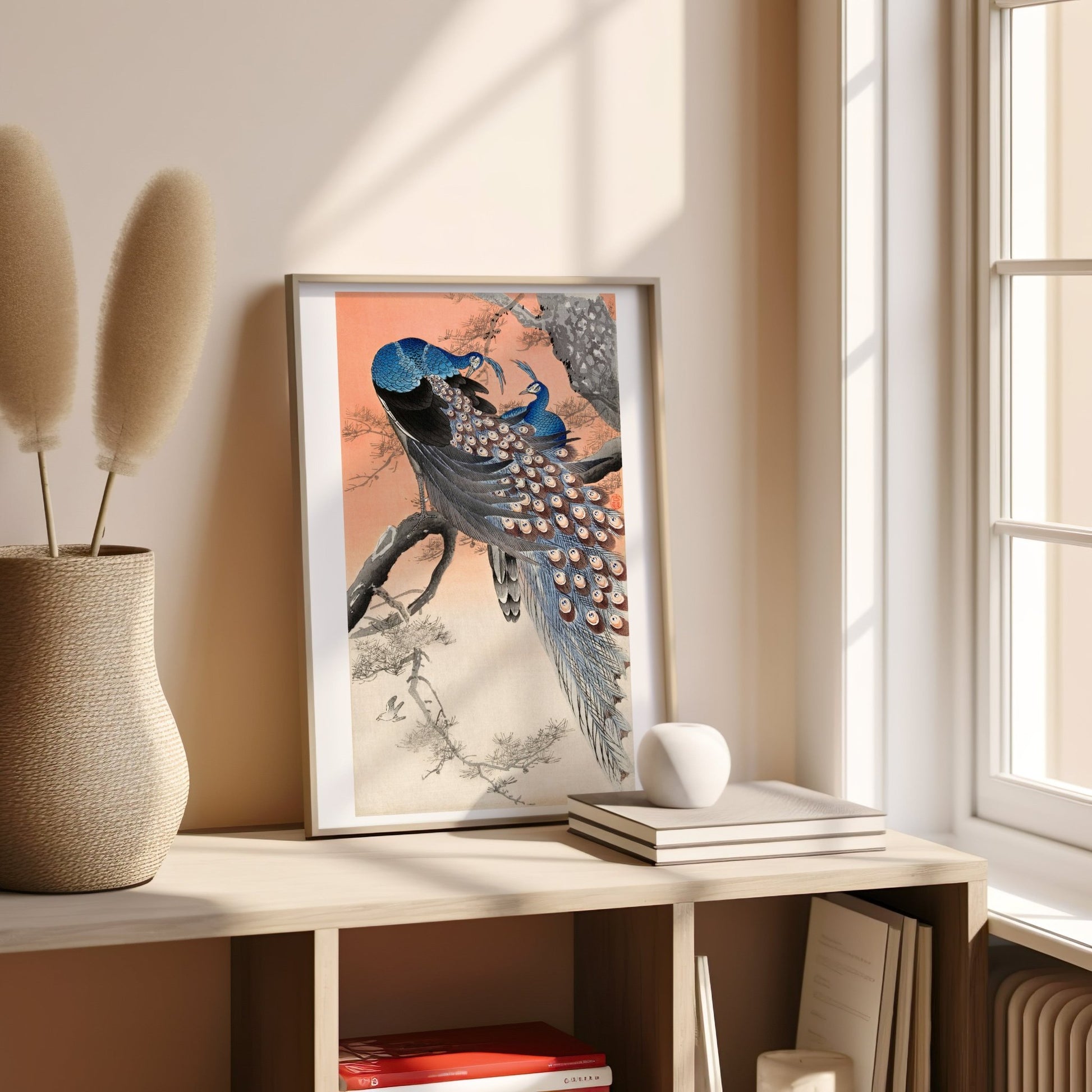 OHARA KOSON - Two Peacocks on Tree Branch - Pathos Studio - Art Prints