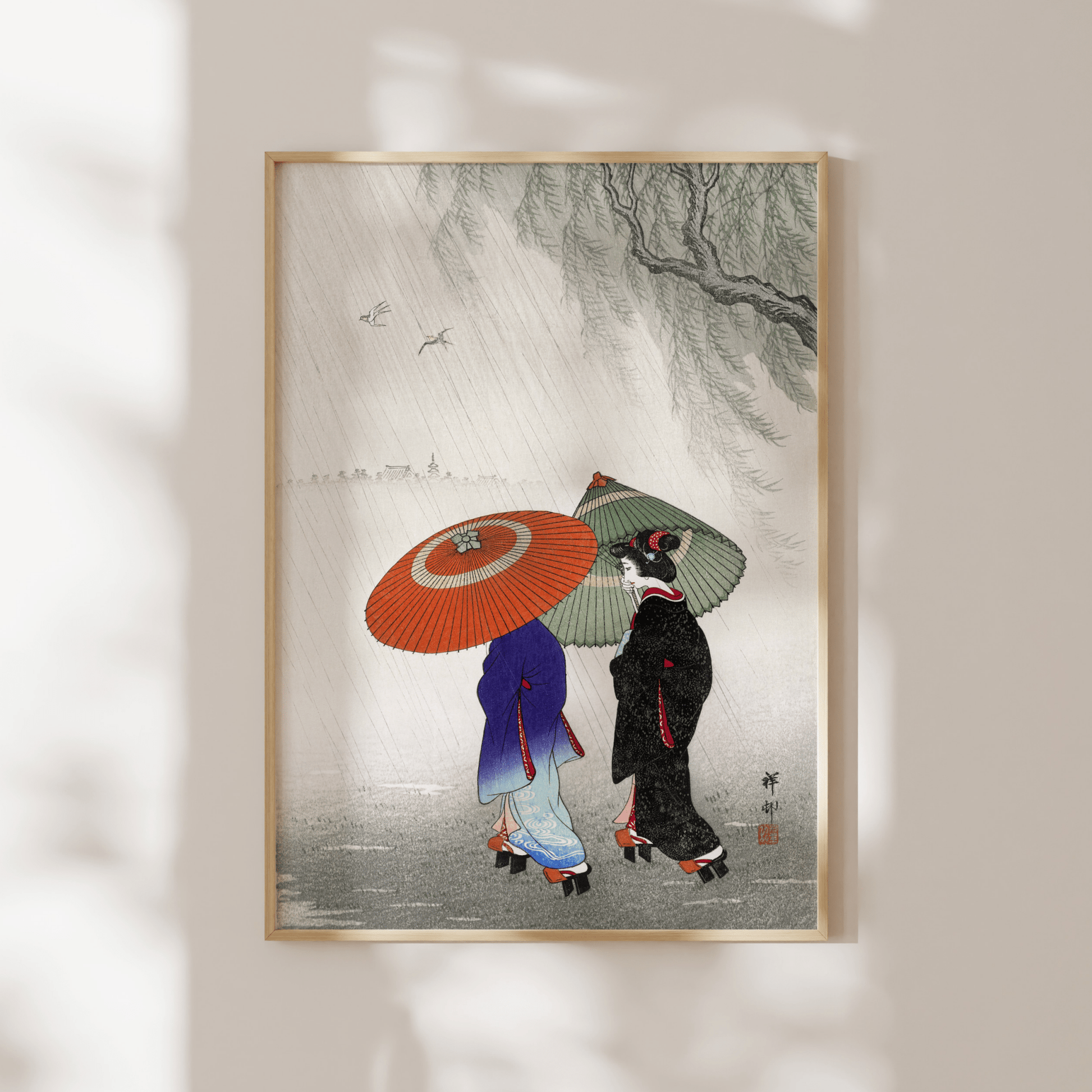 OHARA KOSON - Two Women In The Rain - Pathos Studio - Art Prints