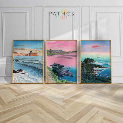 Set of 3 Japanese Coastal Prints