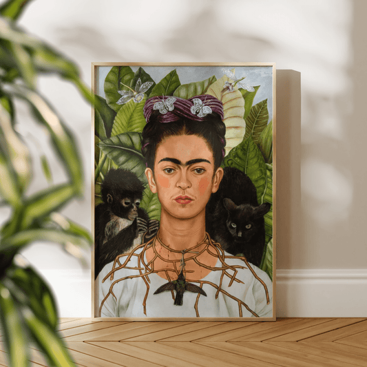 Self - Portrait with Thorn Necklace & Hummingbird - Pathos Studio - Art Prints