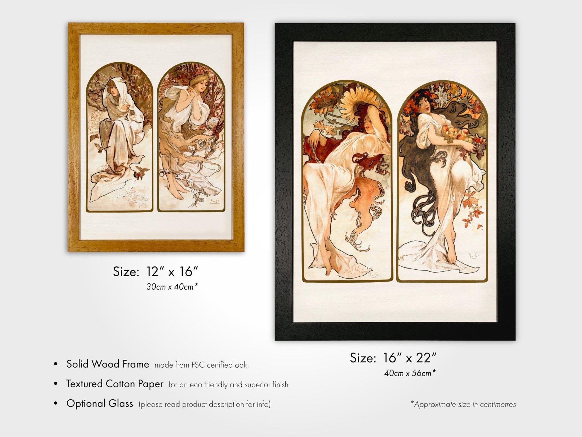 Set of 3 Alphonse Mucha Art Nouveau Prints - Pathos Studio - Art Print Sets