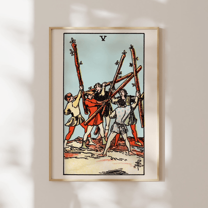 Tarot Art - 5 of Wands | Art Prints | Pathos Studio