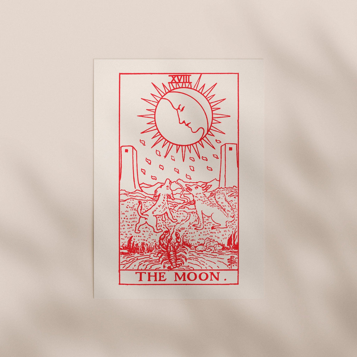 Tarot Art - XVIII The Moon (Red) | Art Prints | Pathos Studio