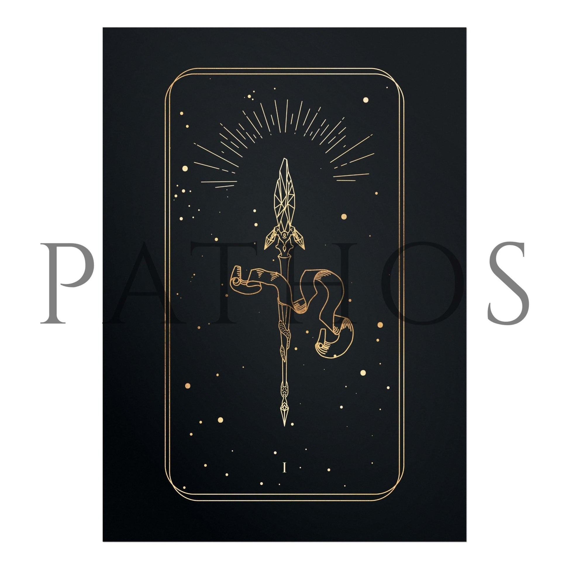Tarot Print: I The Magician (Black & Gold) - Pathos Studio - Art Prints