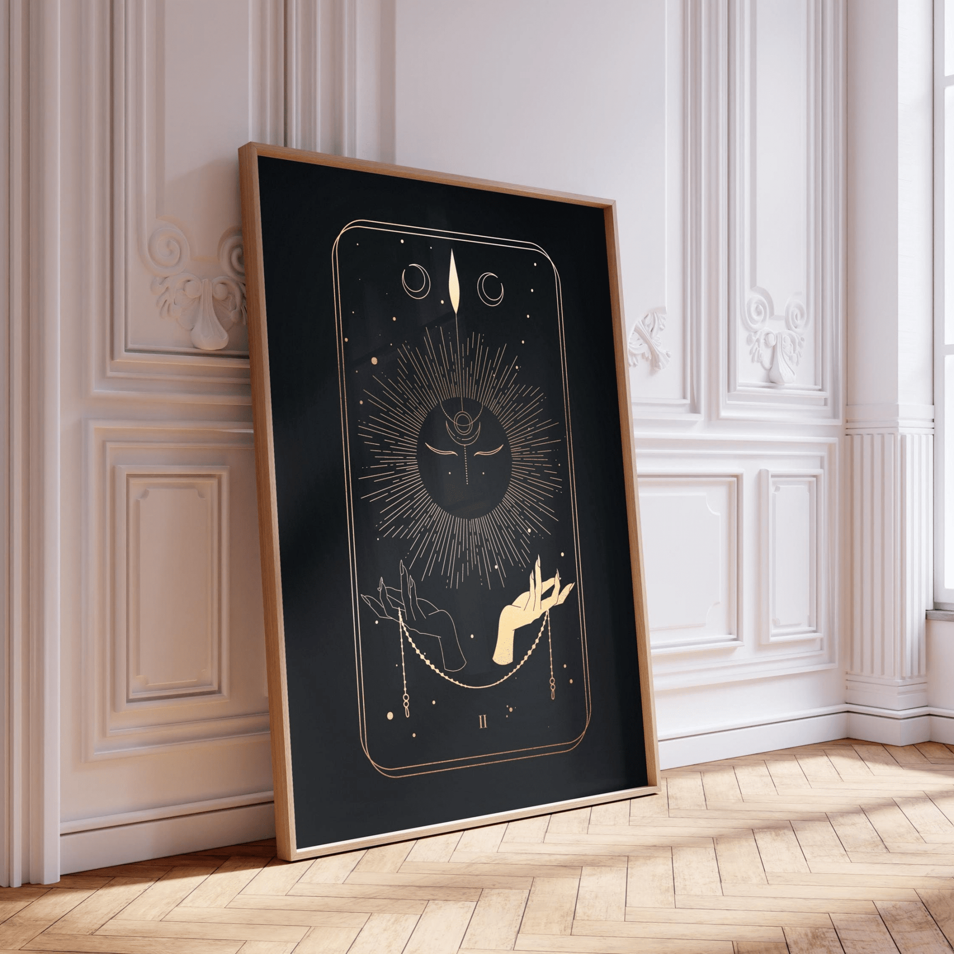Tarot Print: II High Priestess (Black & Gold) - Pathos Studio - Art Prints