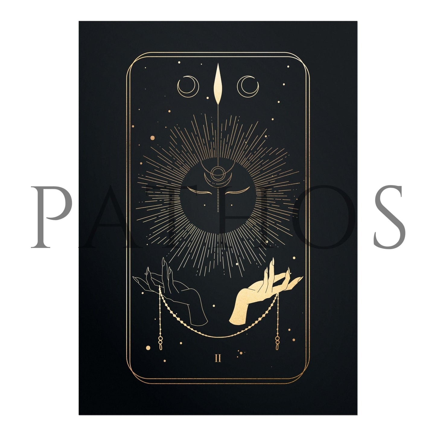 Tarot Print: II High Priestess (Black & Gold) - Pathos Studio - Art Prints