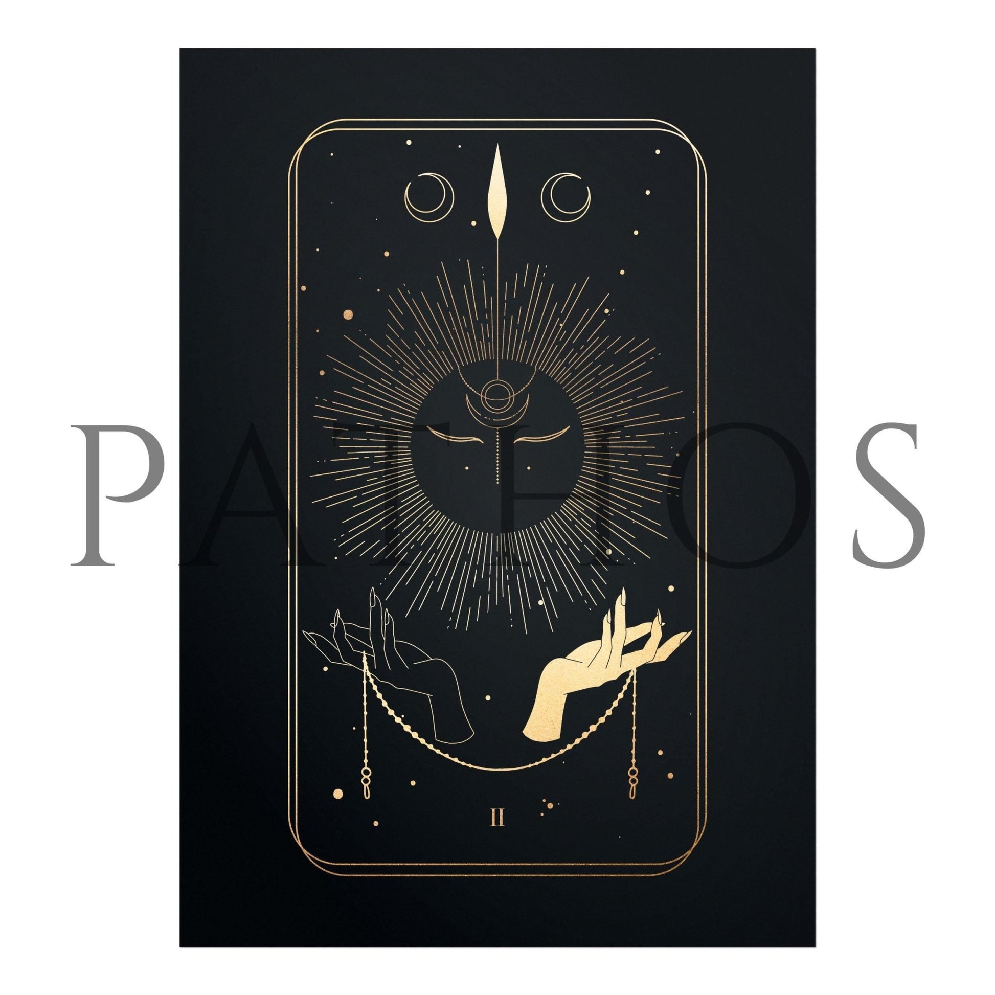 Tarot Print: II High Priestess (Black & Gold) - Pathos Studio - Art Prints