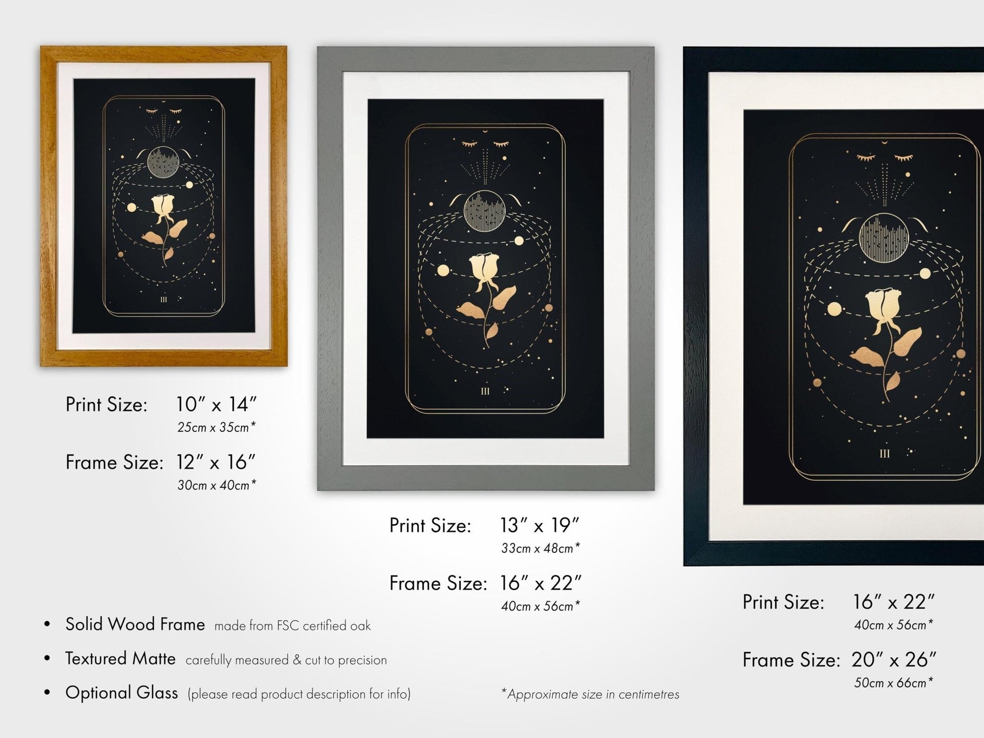 Tarot Print: III The Empress (Black & Gold) - Pathos Studio - Art Prints