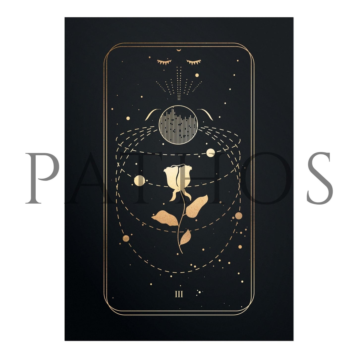 Tarot Print: III The Empress (Black & Gold) - Pathos Studio - Art Prints