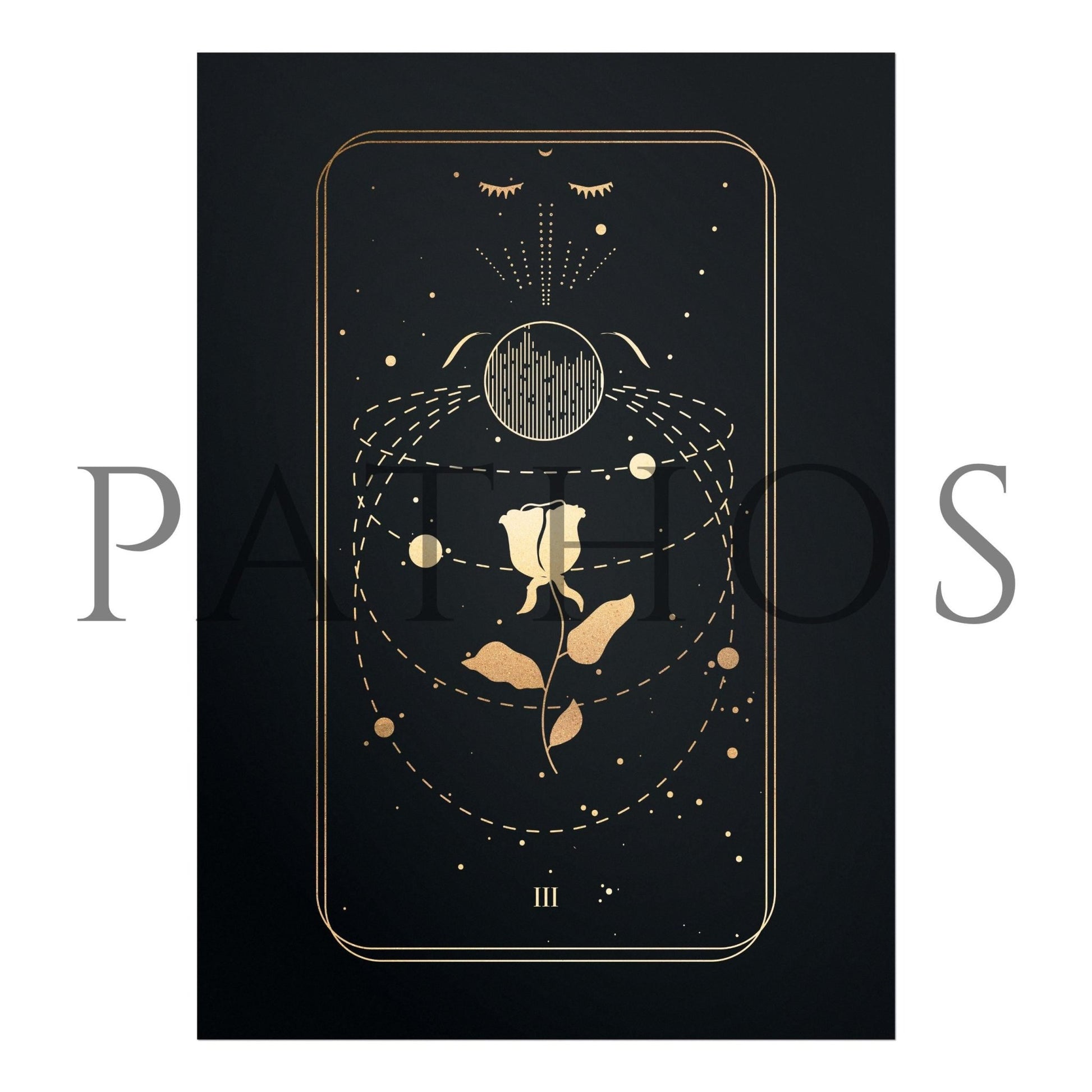 Tarot Print: III The Empress (Black & Gold) - Pathos Studio - Art Prints