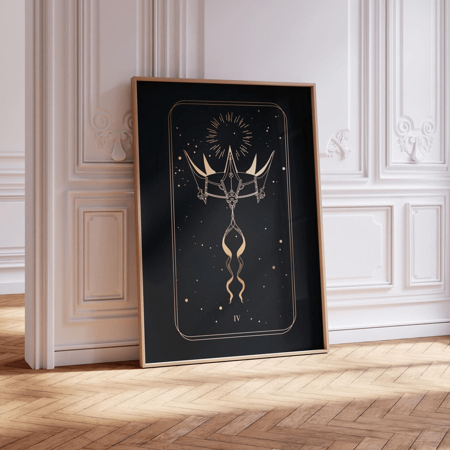 Tarot Print: IV The Emperor (Black & Gold) - Pathos Studio - Art Prints
