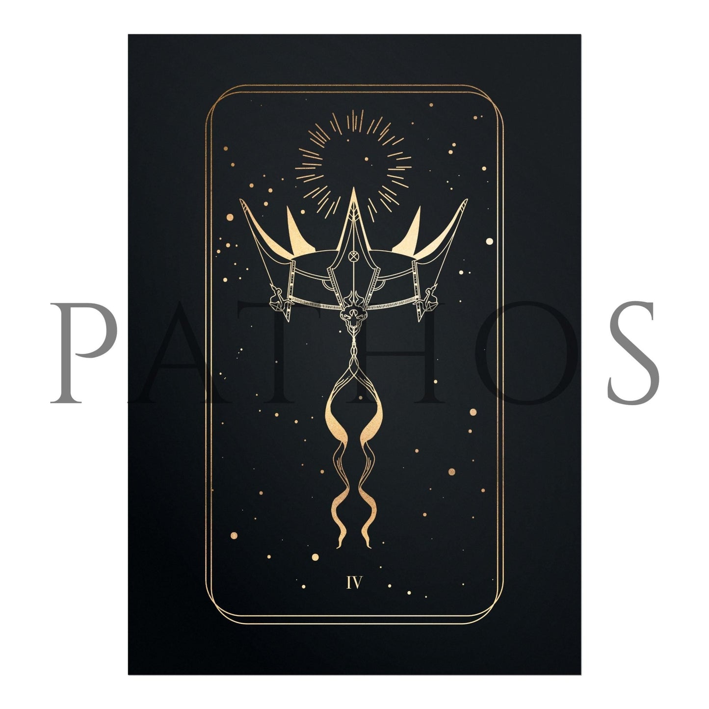 Tarot Print: IV The Emperor (Black & Gold) - Pathos Studio - Art Prints