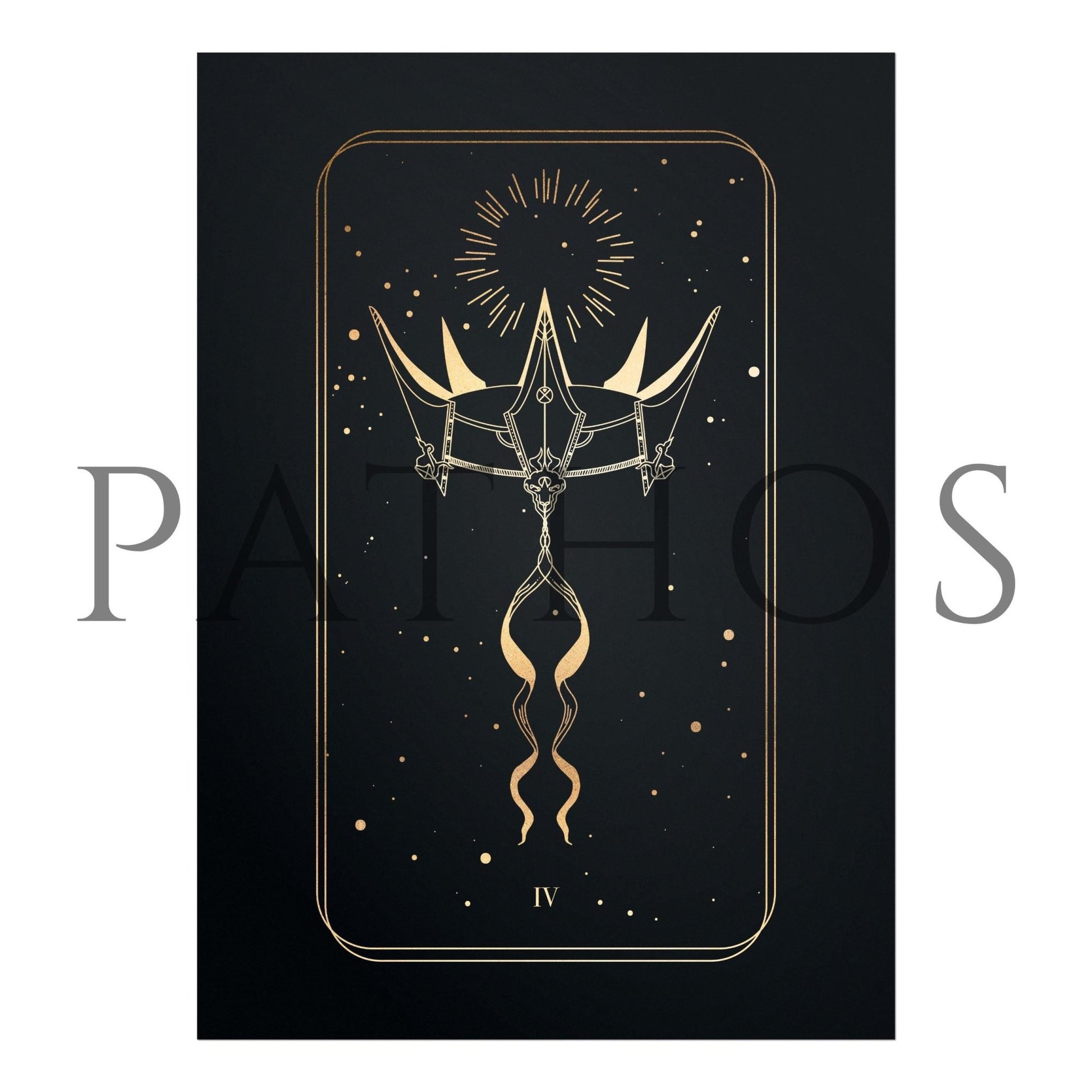 Tarot Print: IV The Emperor (Black & Gold) - Pathos Studio - Art Prints
