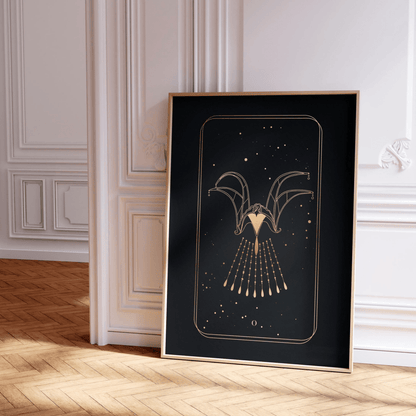 Tarot Print: O The Fool (Black & Gold) - Pathos Studio - Art Prints