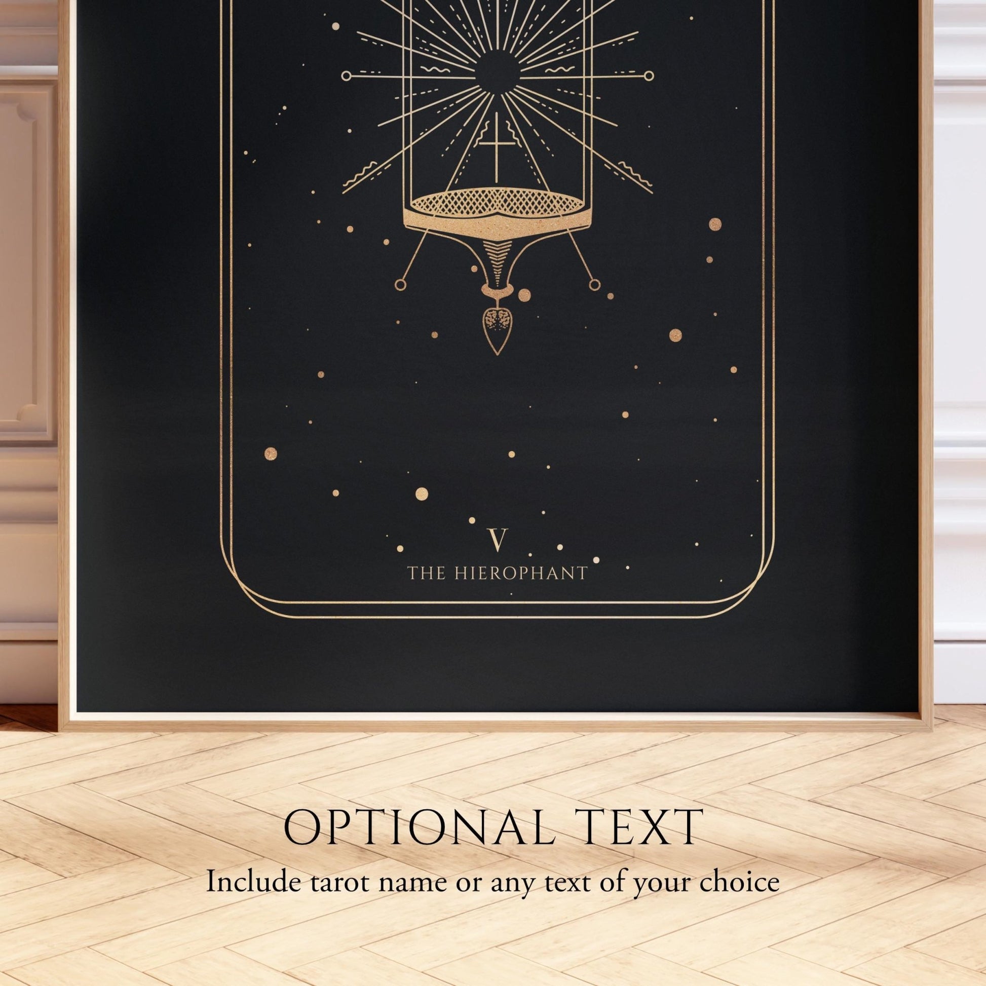 Tarot Print: V The Hierophant (Black & Gold) - Pathos Studio - Art Prints