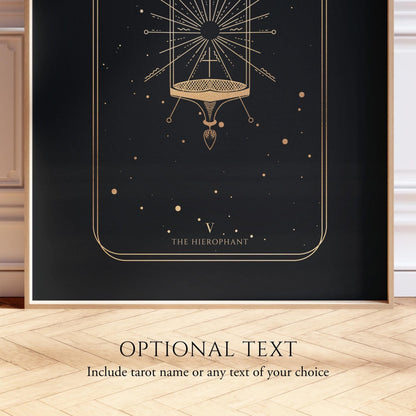 Tarot Print: V The Hierophant (Black & Gold) - Pathos Studio - Art Prints