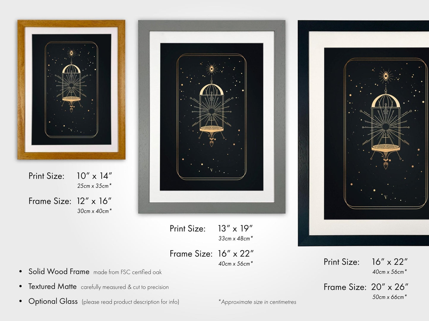 Tarot Print: V The Hierophant (Black & Gold) - Pathos Studio - Art Prints