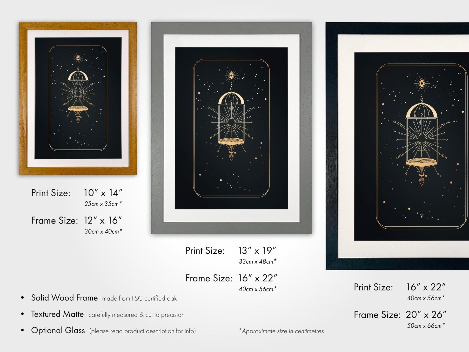 Tarot Print: V The Hierophant (Black & Gold) - Pathos Studio - Art Prints
