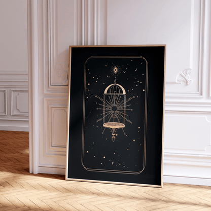 Tarot Print: V The Hierophant (Black & Gold) - Pathos Studio - Art Prints