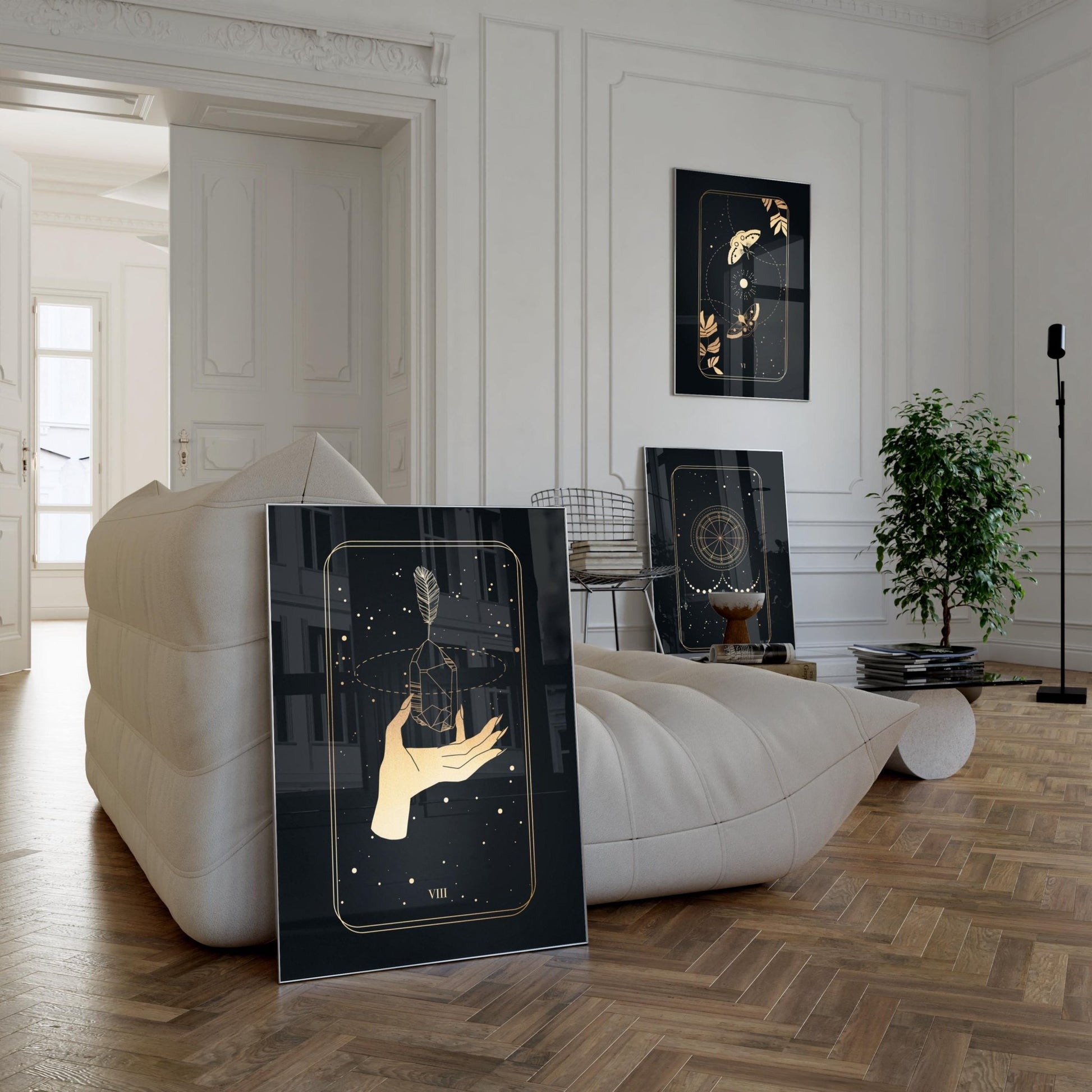 Tarot Print: VI The Lovers (Black & Gold) - Pathos Studio - Art Prints