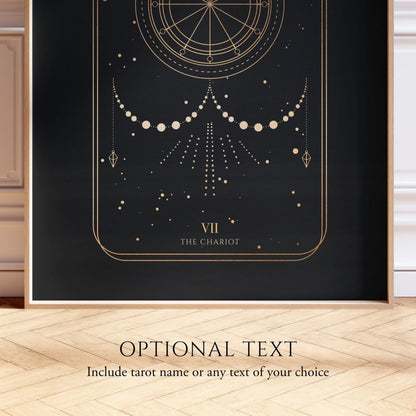 Tarot Print: VII The Chariot (Black & Gold) - Pathos Studio - Art Prints