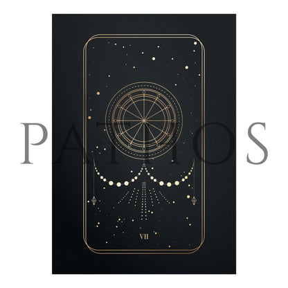 Tarot Print: VII The Chariot (Black & Gold) - Pathos Studio - Art Prints