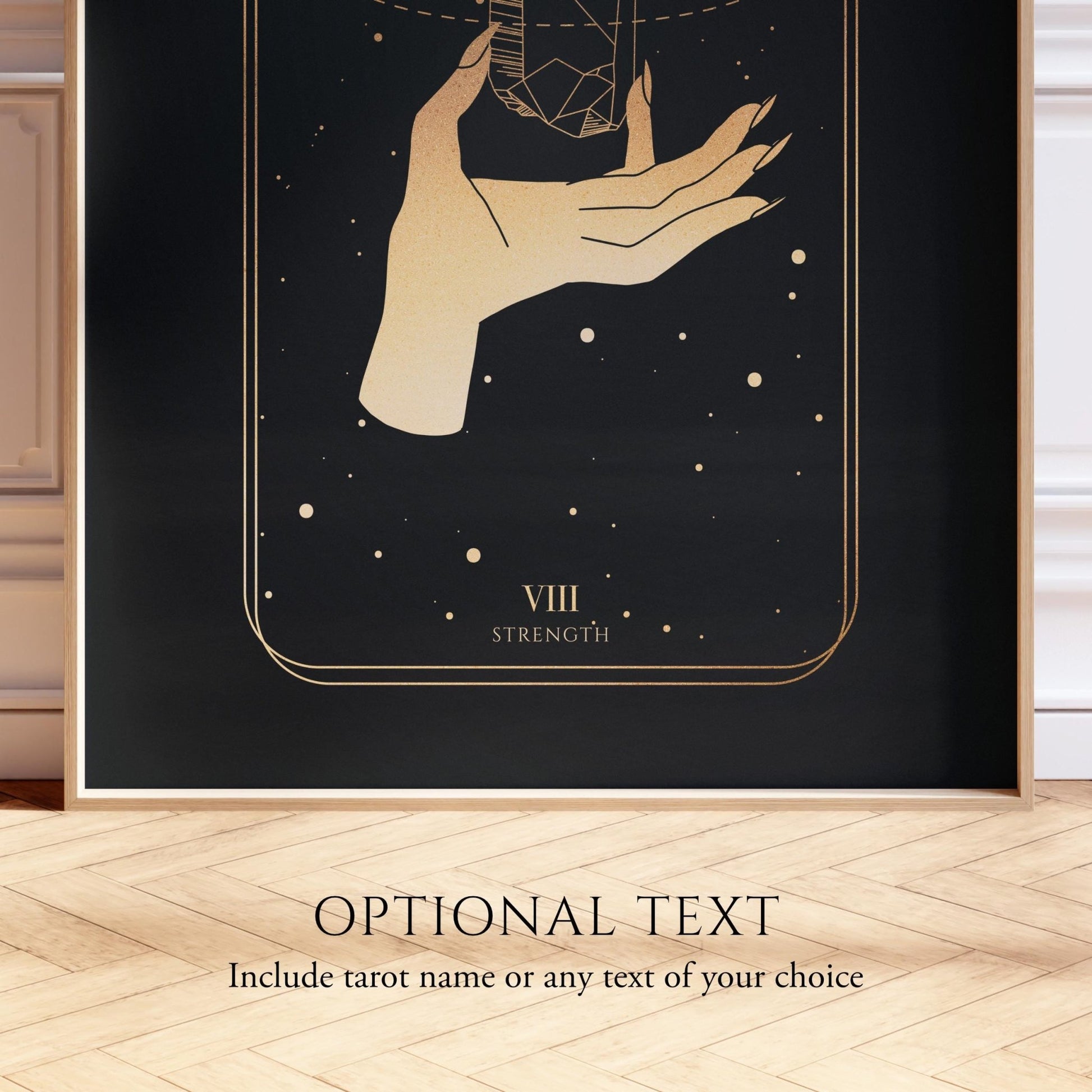 Tarot Print: VIII Strength (Black & Gold) - Pathos Studio - Art Prints