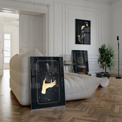 Tarot Print: VIII Strength (Black & Gold) - Pathos Studio - Art Prints