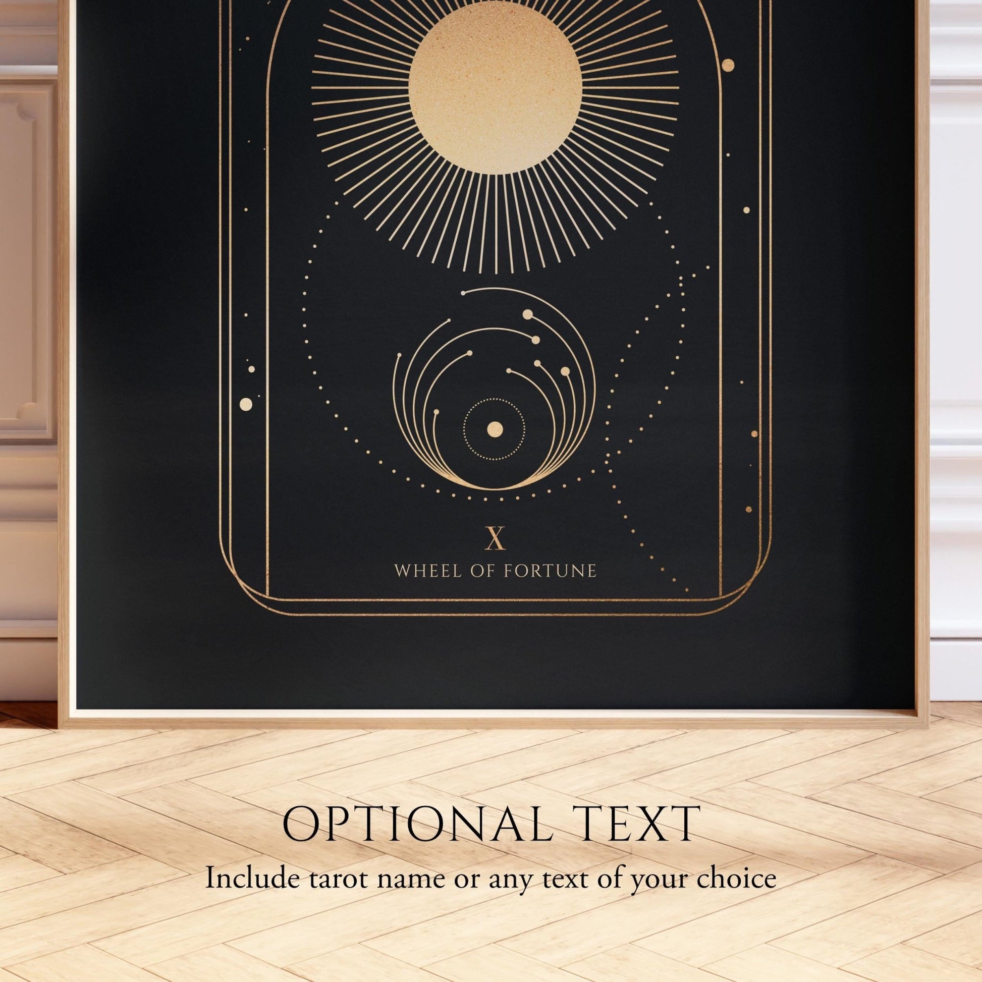 Tarot Print: X Wheel Of Fortune (Black & Gold) - Pathos Studio - Art Prints
