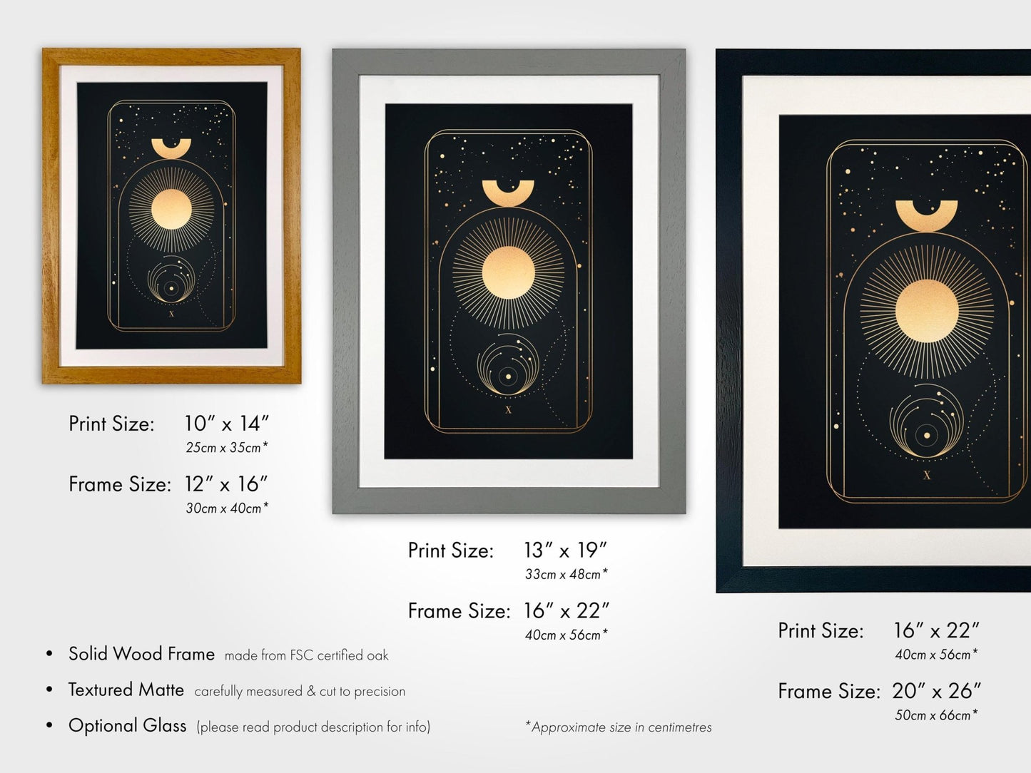 Tarot Print: X Wheel Of Fortune (Black & Gold) - Pathos Studio - Art Prints