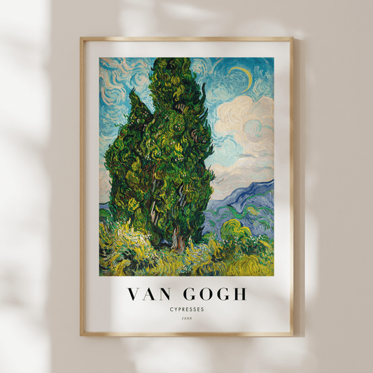 VINCENT VAN GOGH - Cypresses (Poster Style) - Pathos Studio - Art Prints