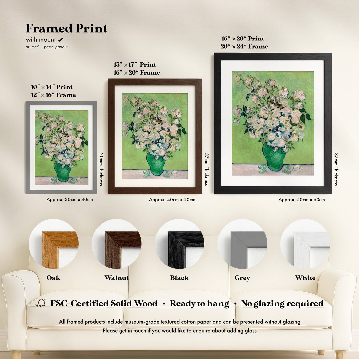 Vincent Van Gogh - Roses | Art Prints | Pathos Studio