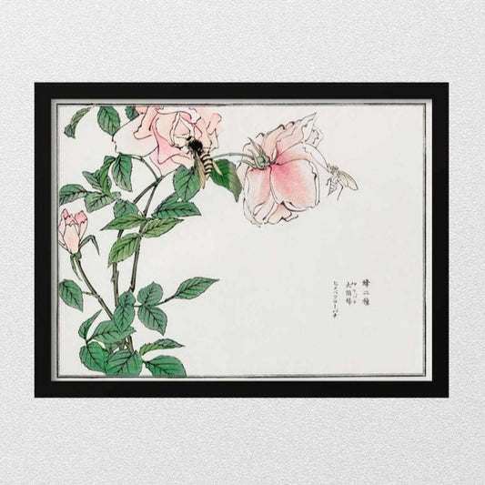 Bienen- und Blumenillustration