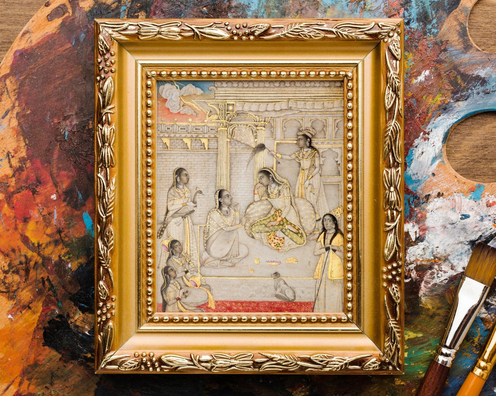 A Princess Listening To Music (Antique Indian Art) - Pathos Studio - Art Prints