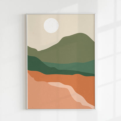 Abstract Green Hills Print 2 - Pathos Studio - Art Prints