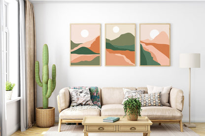 Abstract Green Hills Print 2 - Pathos Studio - Art Prints