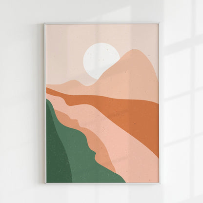 Abstract Green Hills Print 3 - Pathos Studio - Art Prints