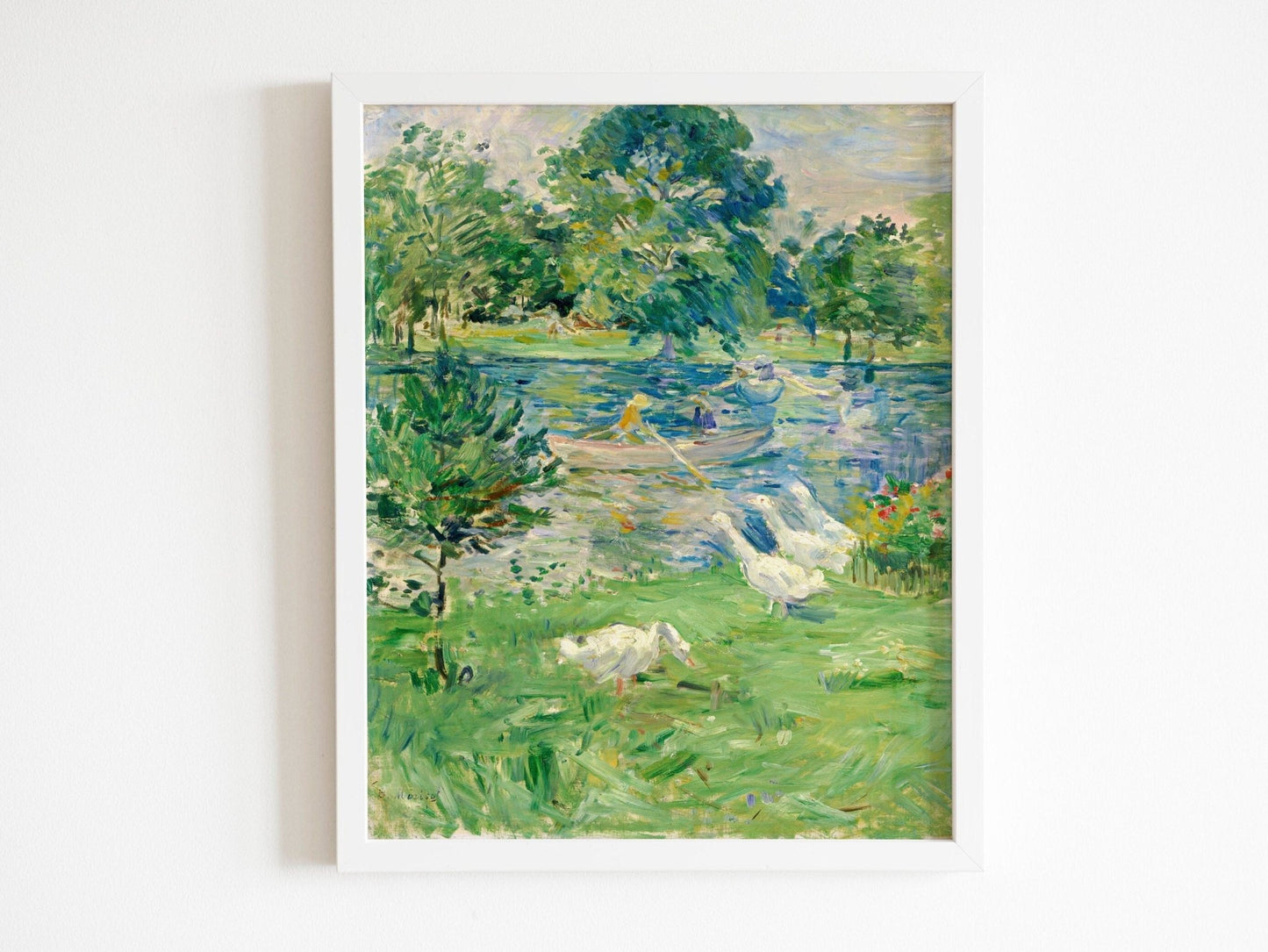 BERTHE MORISOT - Girl In A Boat With Geese - Pathos Studio - Art Prints