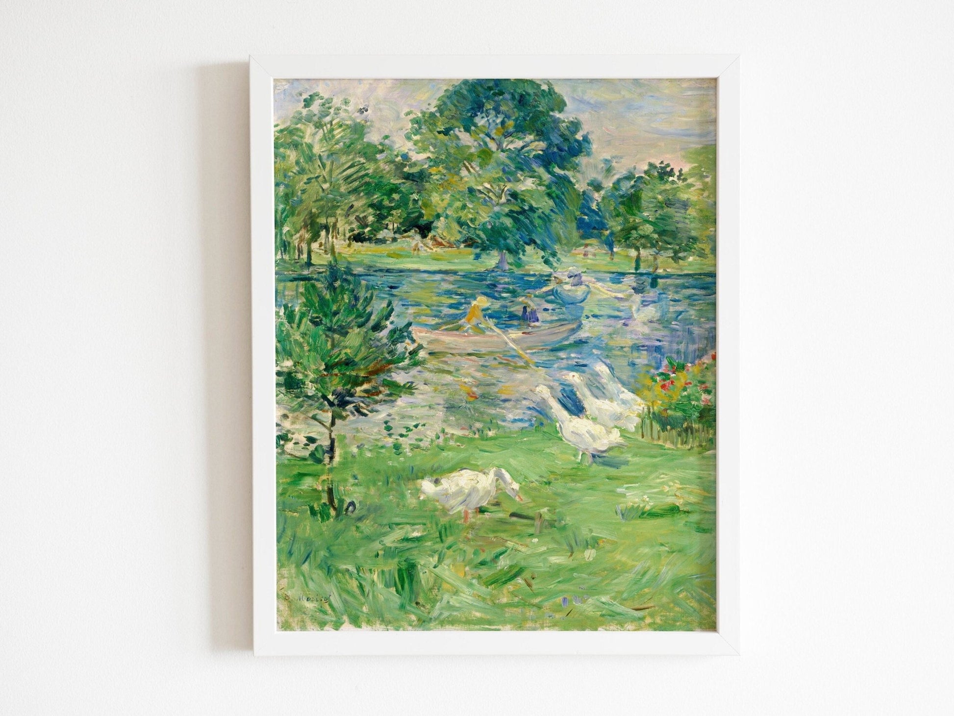 BERTHE MORISOT - Girl In A Boat With Geese - Pathos Studio - Art Prints