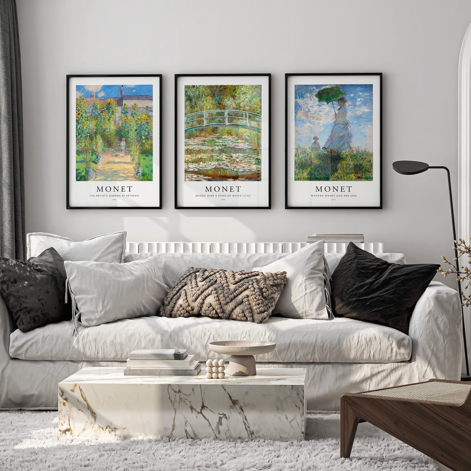 CLAUDE MONET - Set Of 3 Famous Prints (Poster Style) - Pathos Studio - Art Print Sets